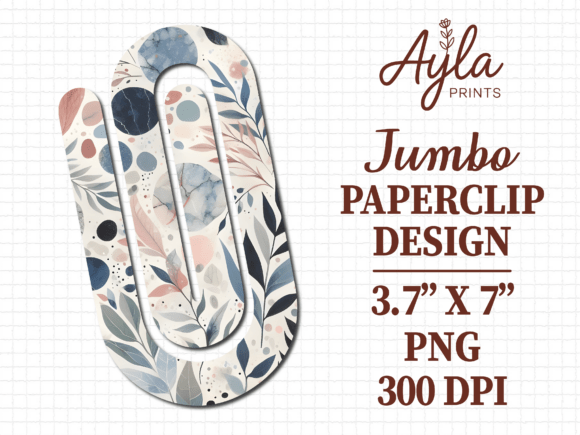 Aesthetic Floral Leaves Jumbo Paperclip: Graphics & Crafts