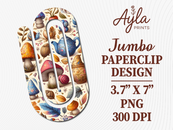 Autumn Acorns and Leaves Jumbo Paperclip: Graphics for Crafts