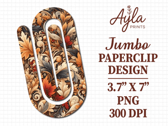 Autumn Fall Leaves Jumbo Paperclip PNG