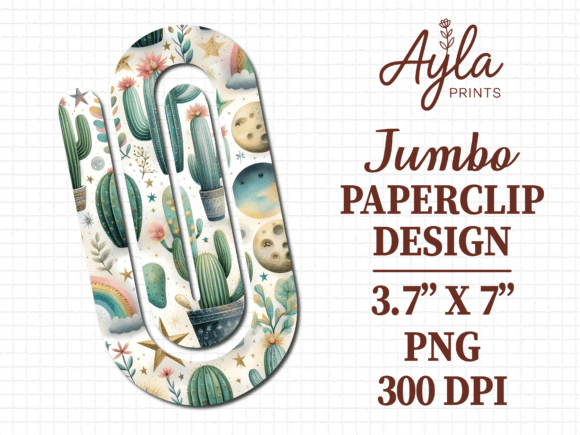 Cactus Succulent Plant Jumbo Paperclip: Graphics & Crafts