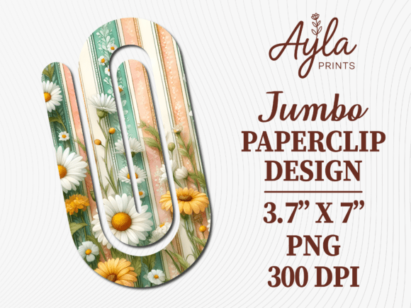 Daisy Wildflower Floral Jumbo Paperclip: Graphics & Crafts