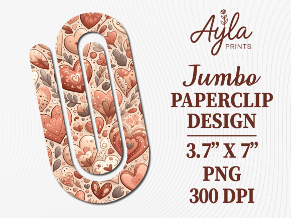 Distressed Heart Pattern Jumbo Paperclip: Graphics for Crafts