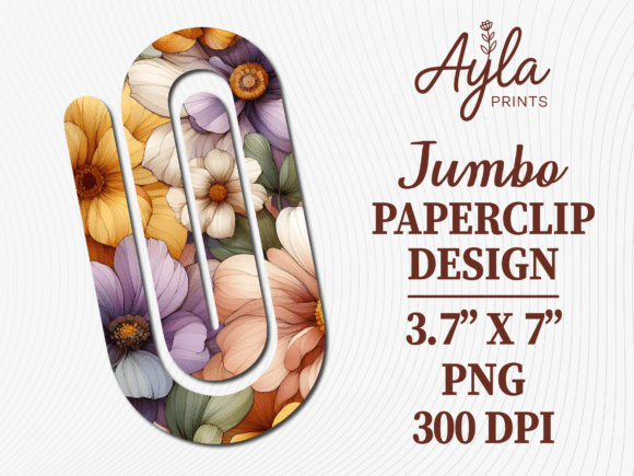 Floral Collage Jumbo Paperclip Design: Graphics and Crafts for Creative Marketing