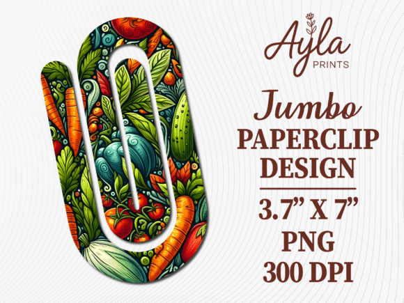 Fresh Green Vegetable Jumbo Paperclip: Graphics for Crafts