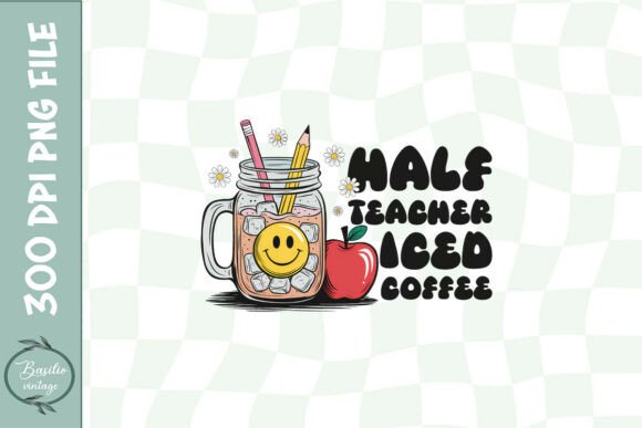 Half Teacher Half Iced Coffee PNG