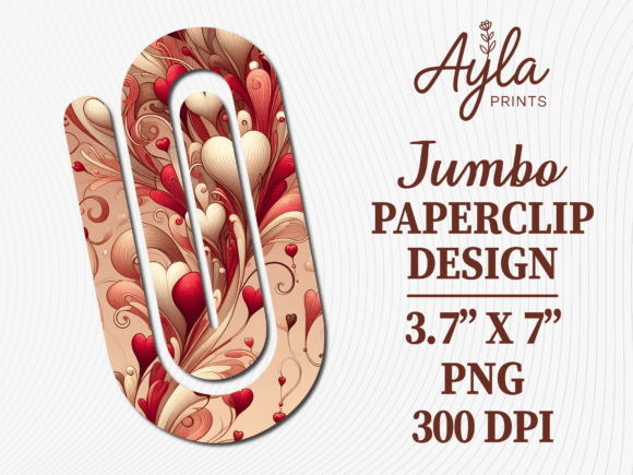 Heart Swirls Abstract Jumbo Papeclip Graphics