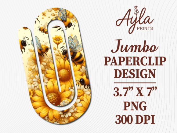 Honey Bee Sunflower Jumbo Paperclip: Graphics & Crafts