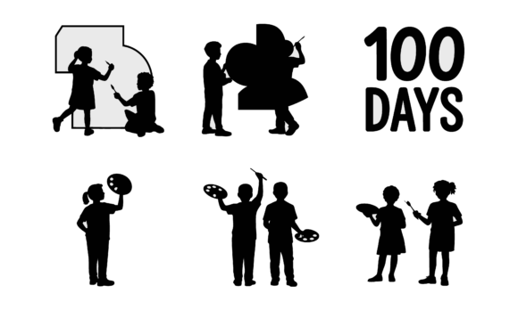 Kids Celebrating 100 Days of School: Graphics and Crafts
