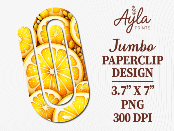 Lemon Fruit Summer Jumbo Paperclip PNG: Graphics for Crafts