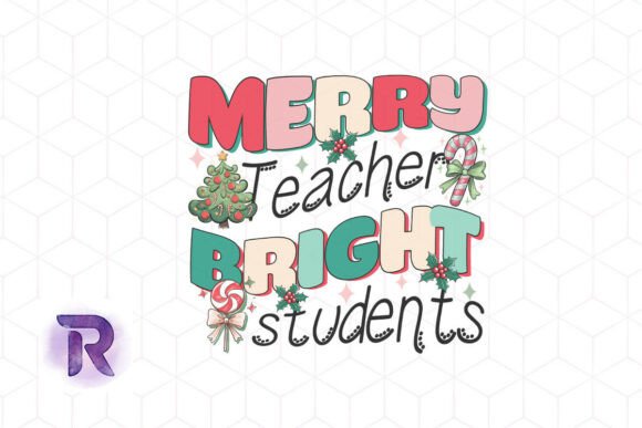 Merry Teacher Bright Christmas PNG Graphics