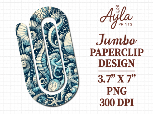 Ocean Crocodiles Blue Jumbo Paperclip: Graphics for Crafts & Content