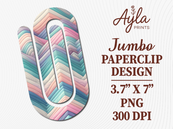 Pastel Bohemian Pattern Jumbo Paperclip: Graphics for Crafts