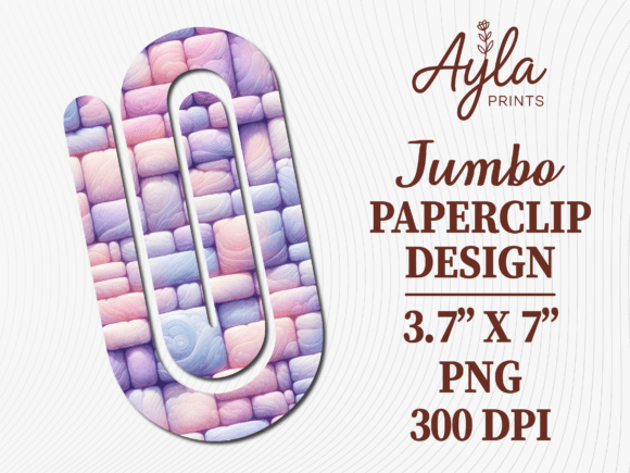Pastel Quilt Pattern Jumbo Paperclip PNG: Graphics for Crafts