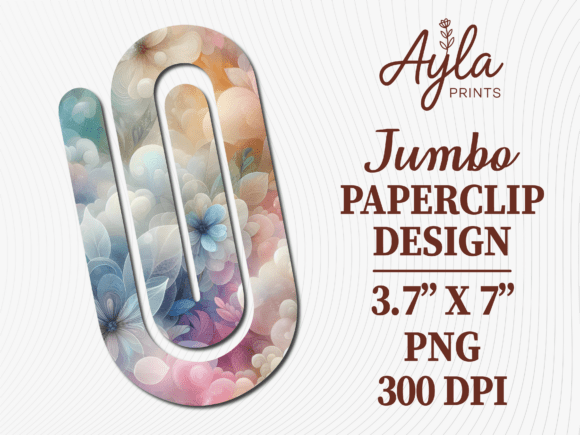 Pastel Watercolor Spring Jumbo Paperclip: Graphics for Crafts