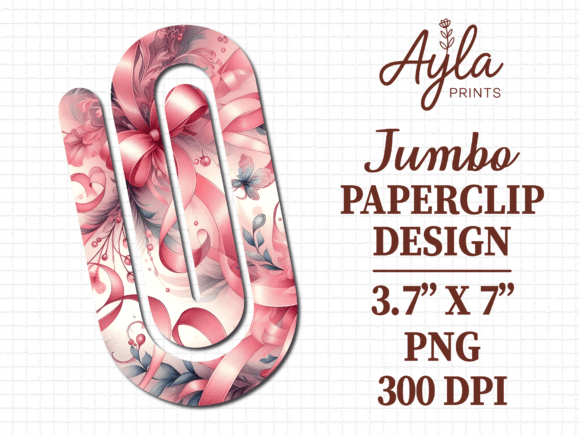 Pink Bow Pattern Jumbo Paperclip Design