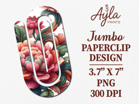 Pink Flowers Summer Jumbo Paperclip Graphics