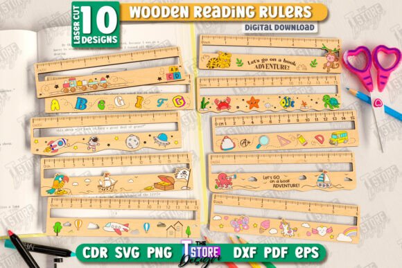 Reading Rulers Laser Cut Bundle CNC
