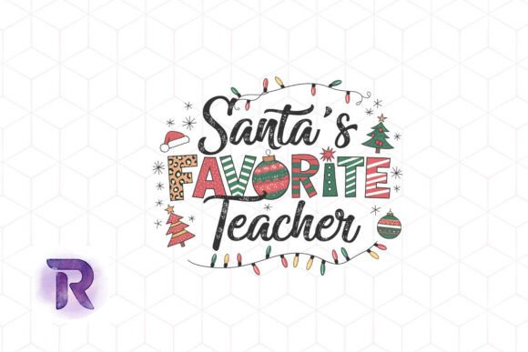 Santa's Teacher Festive Holiday PNG