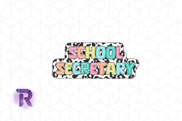 School Secretary Rainbow Sublimation PNG
