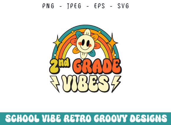 Second Grade School Retro Groovy Vibes Graphics and Crafts