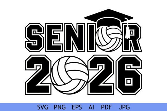 Senior 2026 Volleyball Graduation Design: Graphics and Crafts