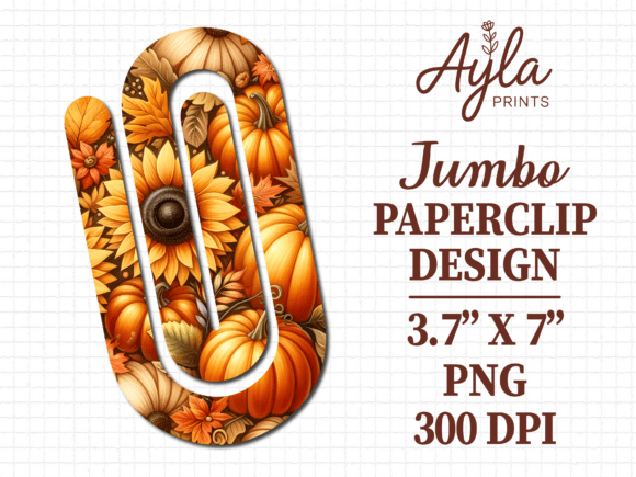 Sunflower Autumn Fall Jumbo Paperclip: Graphics for Crafts