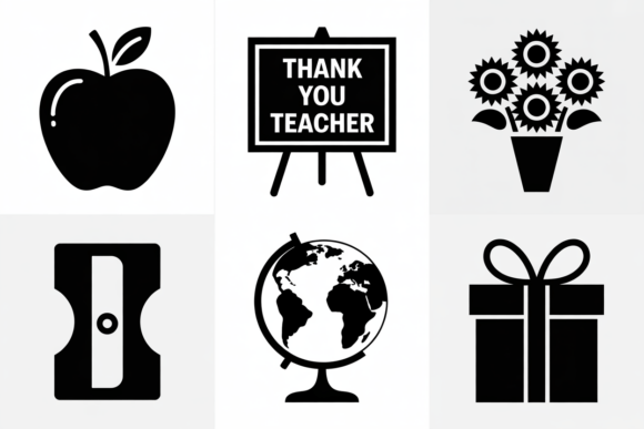 Teacher Appreciation Icons Apple Globe Graphics