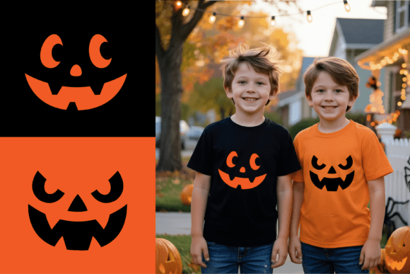 Two Cute Pumpkin Faces SVG - FREE SVGs