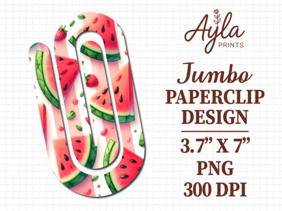 Watermelon Slices Fruit Jumbo Paperclip Graphics & Crafts